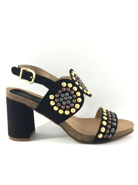 Sandalia Penelope Tachuelas negro - Dino Zapatos