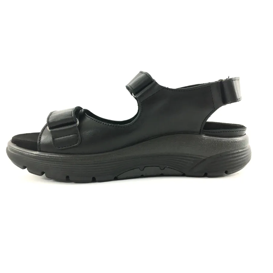 Sandalia SANO Mephisto NORINE mujer negra lateral