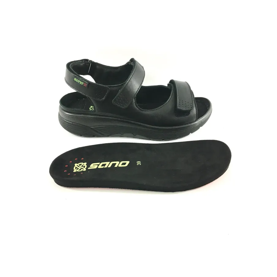 Sandalia SANO Mephisto NORINE mujer negra lateral