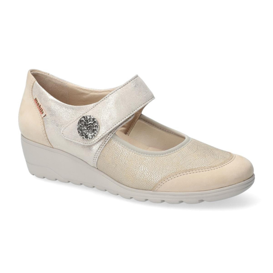 Zapato mujer Mobils Bathilda color nude con plantilla extraíble y cierre de velcro