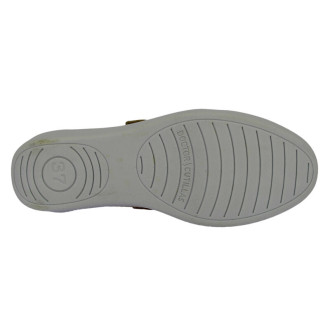 Zapatos DOCTOR CUTILLAS para mujer de piel color taupe calados laser