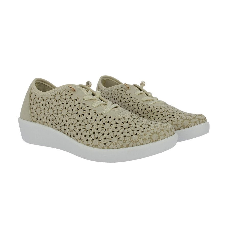 Zapatos Sport DOCTOR CUTILLAS  piel calada laser color platino.