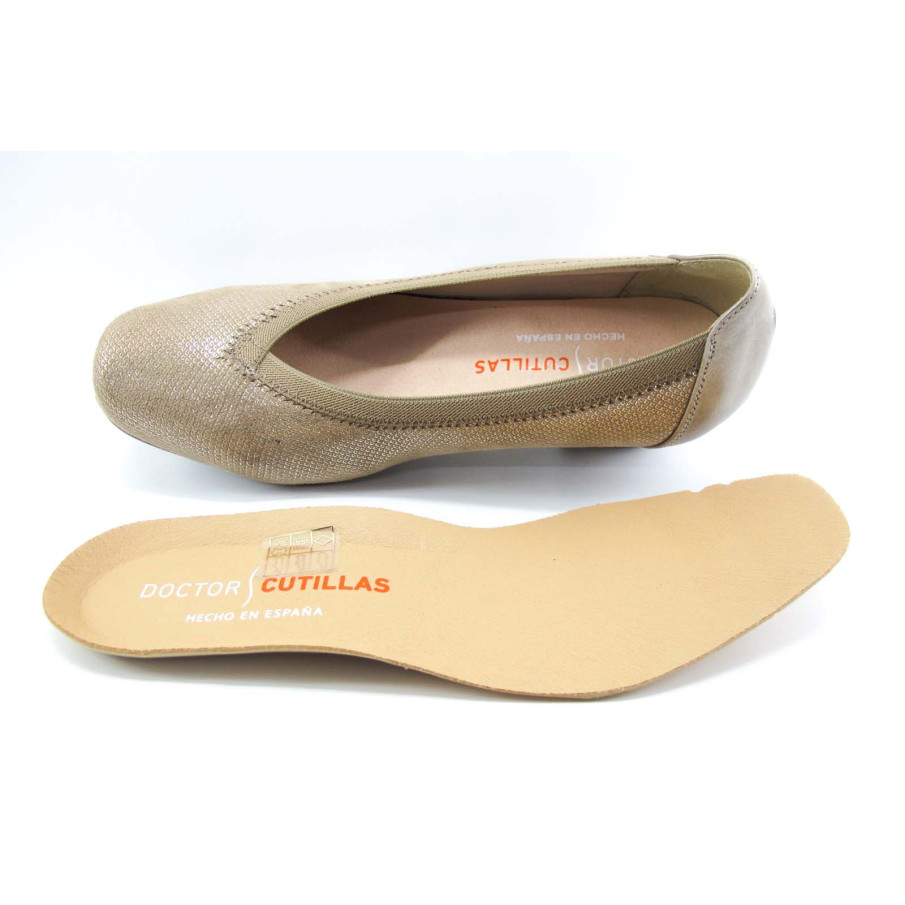 Salón Doctor Cutillas de piel para mujer vestir beig.