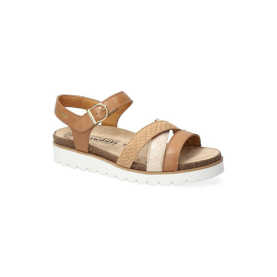 Sandalias de mujer Mobils de Mephisto THINA en piel color camel