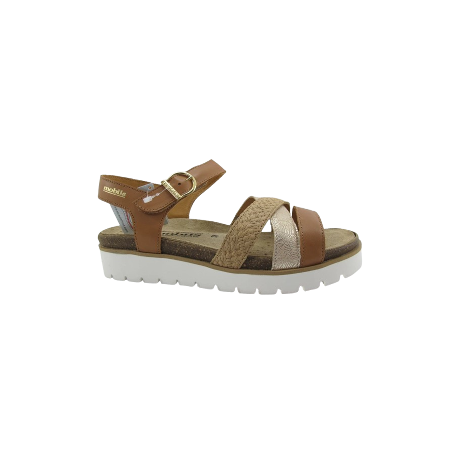 Sandalias de mujer Mobils de Mephisto THINA en piel color camel