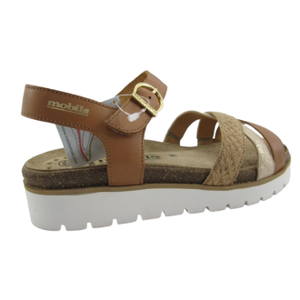 Sandalias de mujer Mobils de Mephisto THINA en piel color camel