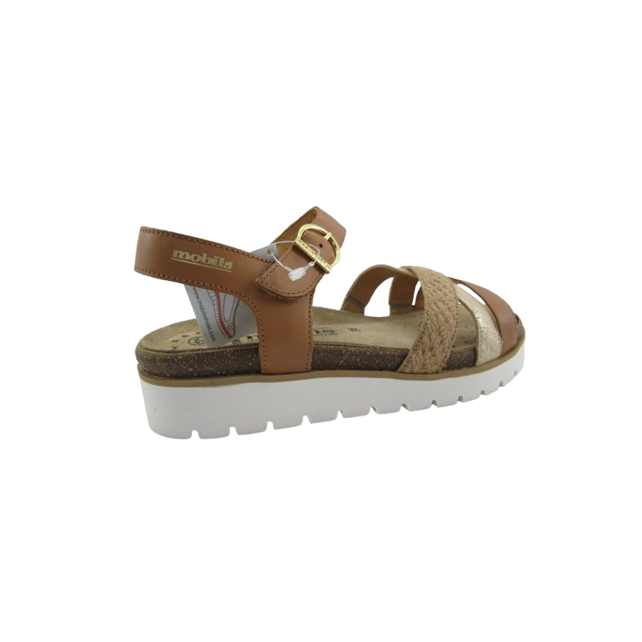 Sandalias de mujer Mobils de Mephisto THINA en piel color camel