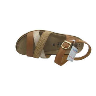 Sandalias de mujer Mobils de Mephisto THINA en piel color camel