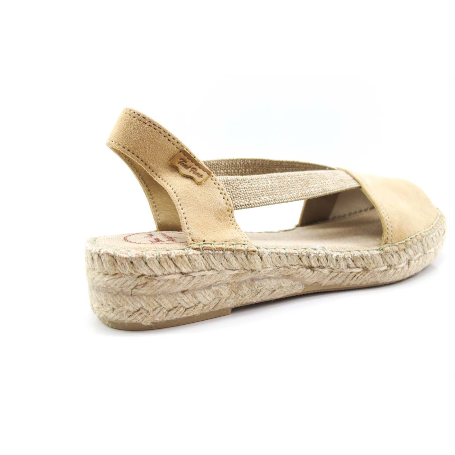 Sandalia TONI PONS de yute ELLA para mujer en piel ante color beige.