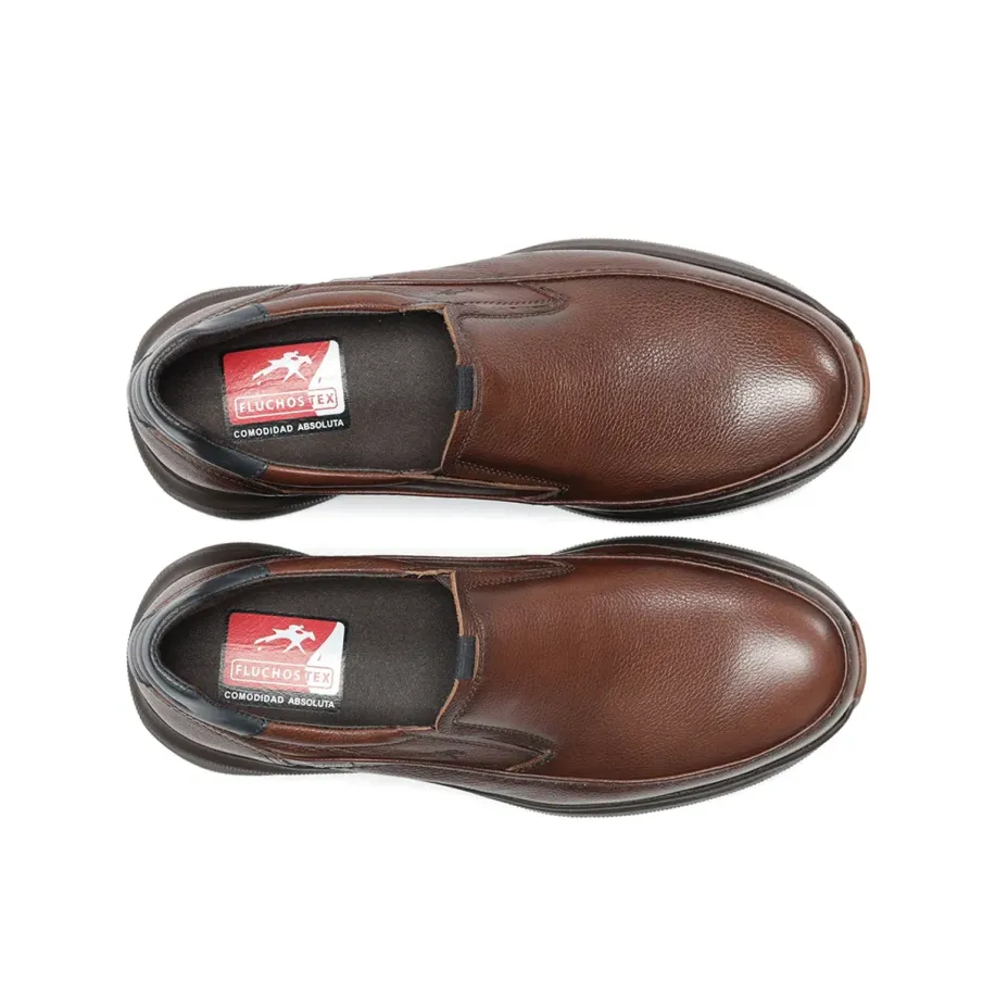 Zapato de piel para caballero marrón FLUCHOS-TEX.