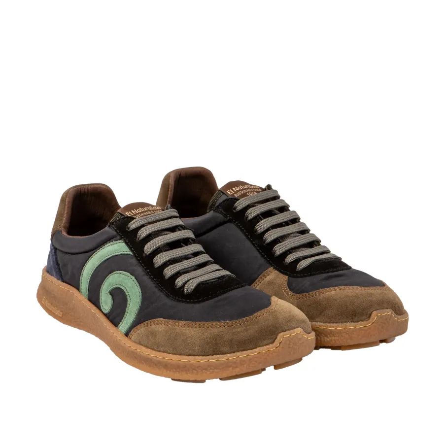 Zapatillas NATURALISTA para hombre blucher en piel multi negro.