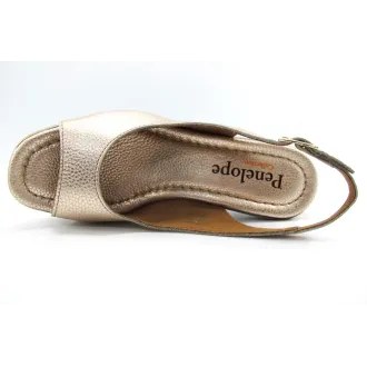 Sandalia tacón plataforma platino