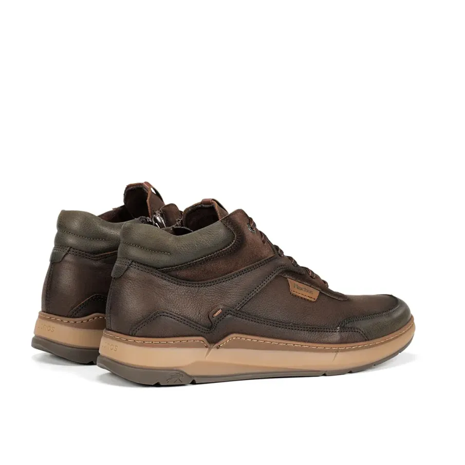 Botines  FLUCHOS  para hombre en piel marrón