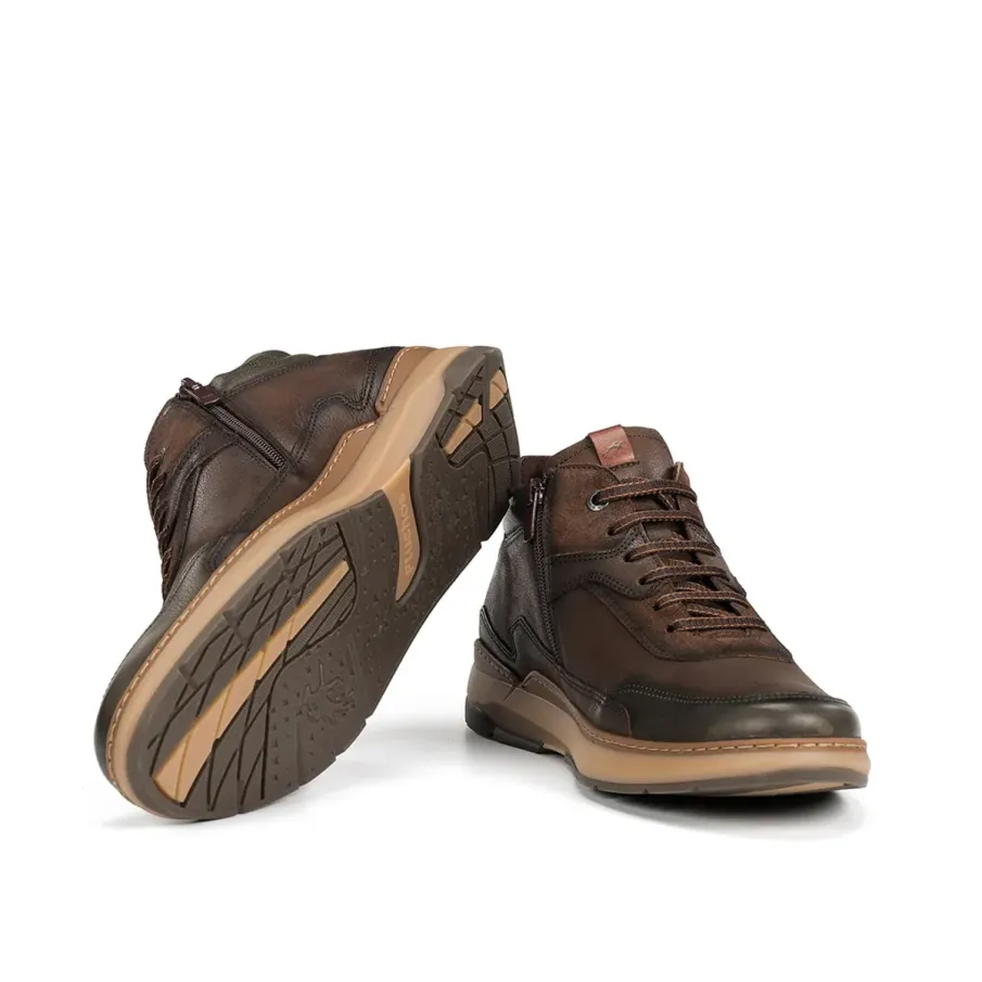 Botines  FLUCHOS  para hombre en piel marrón