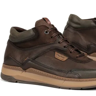 Botines  FLUCHOS  para hombre en piel marrón