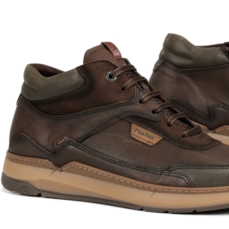 Botines  FLUCHOS  para hombre en piel marrón