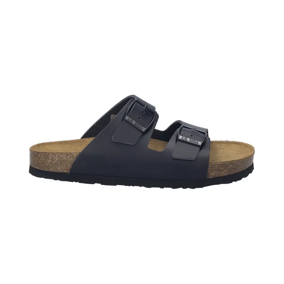 JOSEF SEIBEL Hermine 01 negra sandalia anatómica mujer vista lateral inclinada.