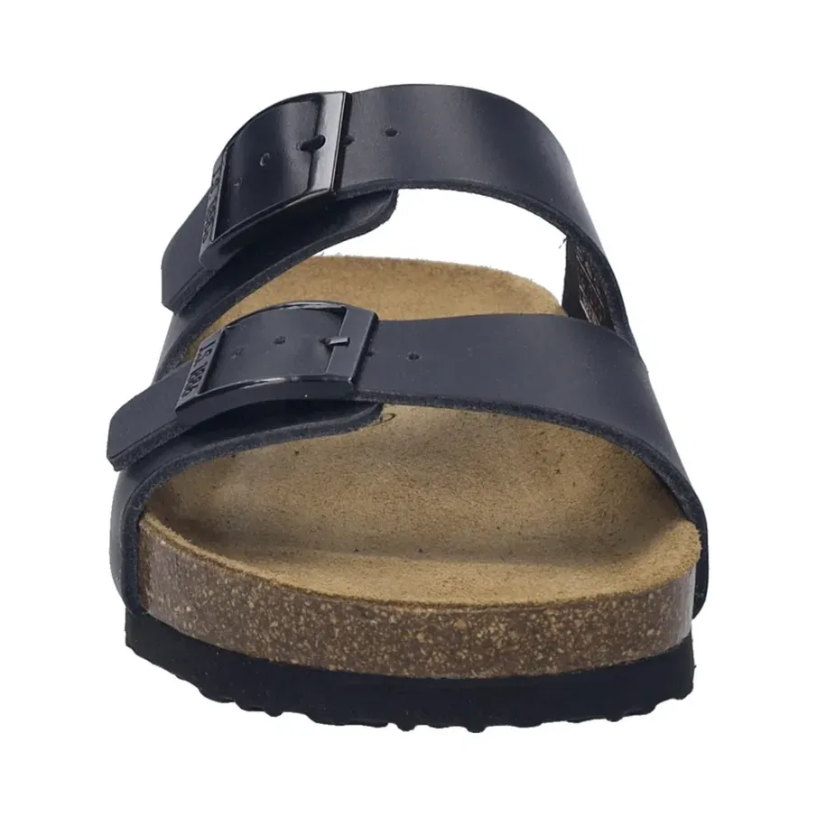 JOSEF SEIBEL Hermine 01 negra sandalia anatómica mujer vista lateral inclinada.