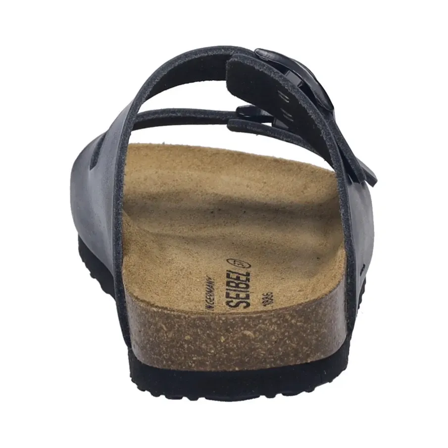 JOSEF SEIBEL Hermine 01 negra sandalia anatómica mujer vista lateral inclinada.