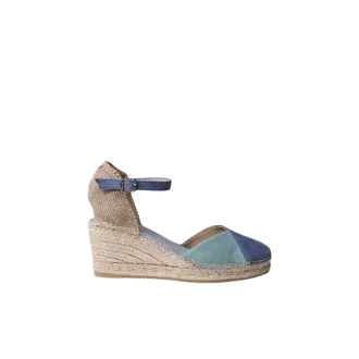Alpargata TONI PONS Beral para mujer en piel ante bicolor índigo agua
