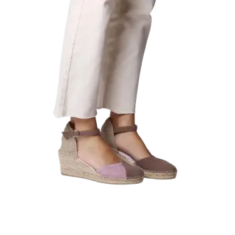 Alpargata TONI PONS Beral para mujer en piel bicolor taupe-lavanda