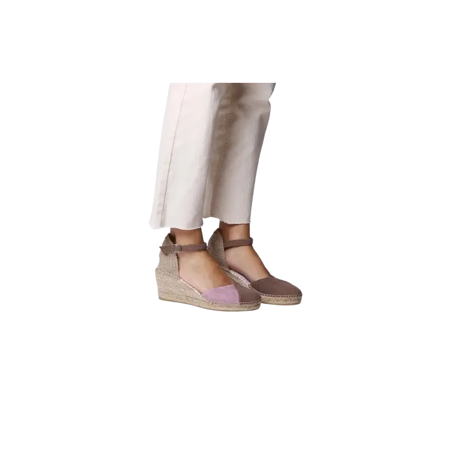 Alpargata TONI PONS Beral para mujer en piel bicolor taupe-lavanda
