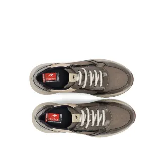 Deportivos para mujer piel taupe con cremallera