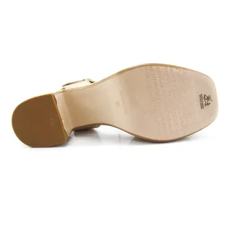 Sandalia platino de piel con plataforma | Penelope | Dino Zapatos