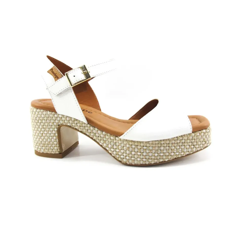 Sandalia blanca de piel con plataforma | Penelope | Dino Zapatos Alcoy