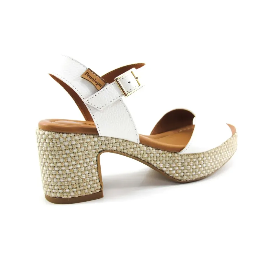 Sandalia blanca de piel con plataforma | Penelope | Dino Zapatos Alcoy