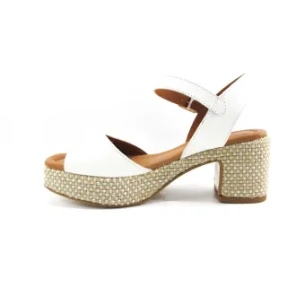 Sandalia blanca de piel con plataforma | Penelope | Dino Zapatos Alcoy