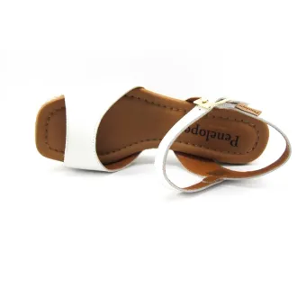 Sandalia blanca de piel con plataforma | Penelope | Dino Zapatos Alcoy