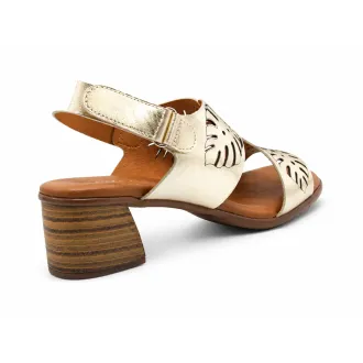 Sandalia de piel dorada mujer | Fabricada en España | Dino Zapatos