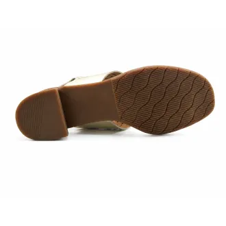 Sandalia de piel dorada mujer | Fabricada en España | Dino Zapatos