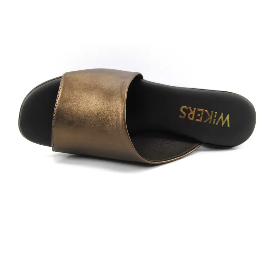 Zueco Mujer Bronce Piel | Dino Zapatos Alcoy