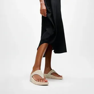 Sandalia FitFlop Lulu Shimmerglitz Mujer Platino | Dino Zapatos