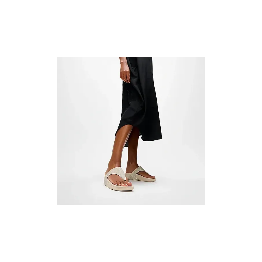 Sandalia FitFlop Lulu Shimmerglitz Mujer Platino | Dino Zapatos