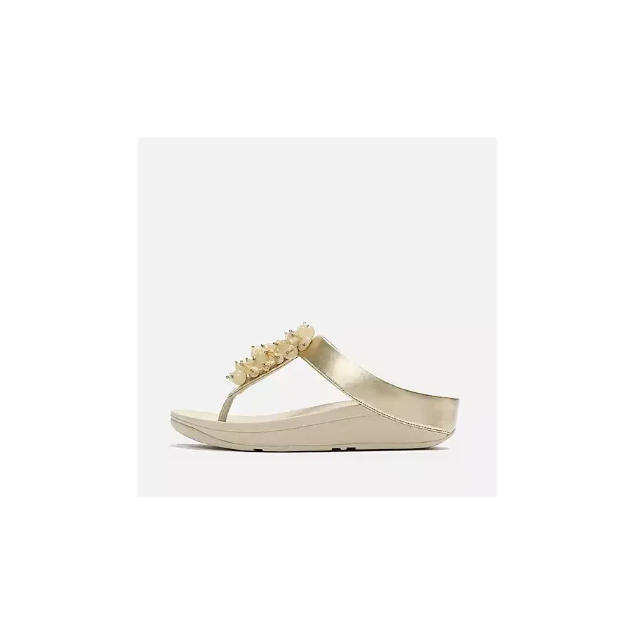 Sandalia FitFlop Lulu Shimmerglitz Mujer Platino | Dino Zapatos