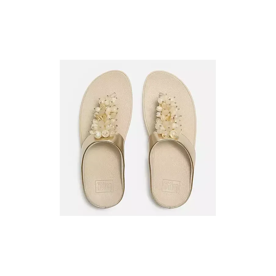 Sandalia FitFlop Lulu Shimmerglitz Mujer Platino | Dino Zapatos