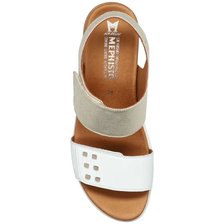 Sandalia Mephisto Swena N Blanco Metalizado | Dino Zapatos