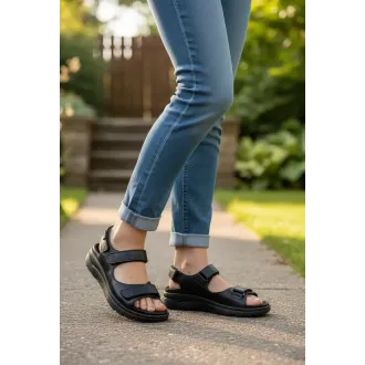 Sandalia SANO Mephisto NORINE mujer negra | Dino Zapatos