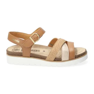 Sandalias de mujer Mobils de Mephisto THINA en piel color camel
