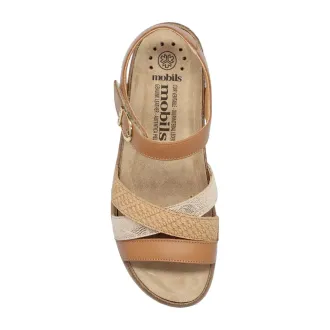 Sandalias de mujer Mobils de Mephisto THINA en piel color camel