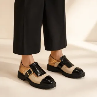 MLV Riana02 – Mocasín mujer piel con flecos y suela ultraligera