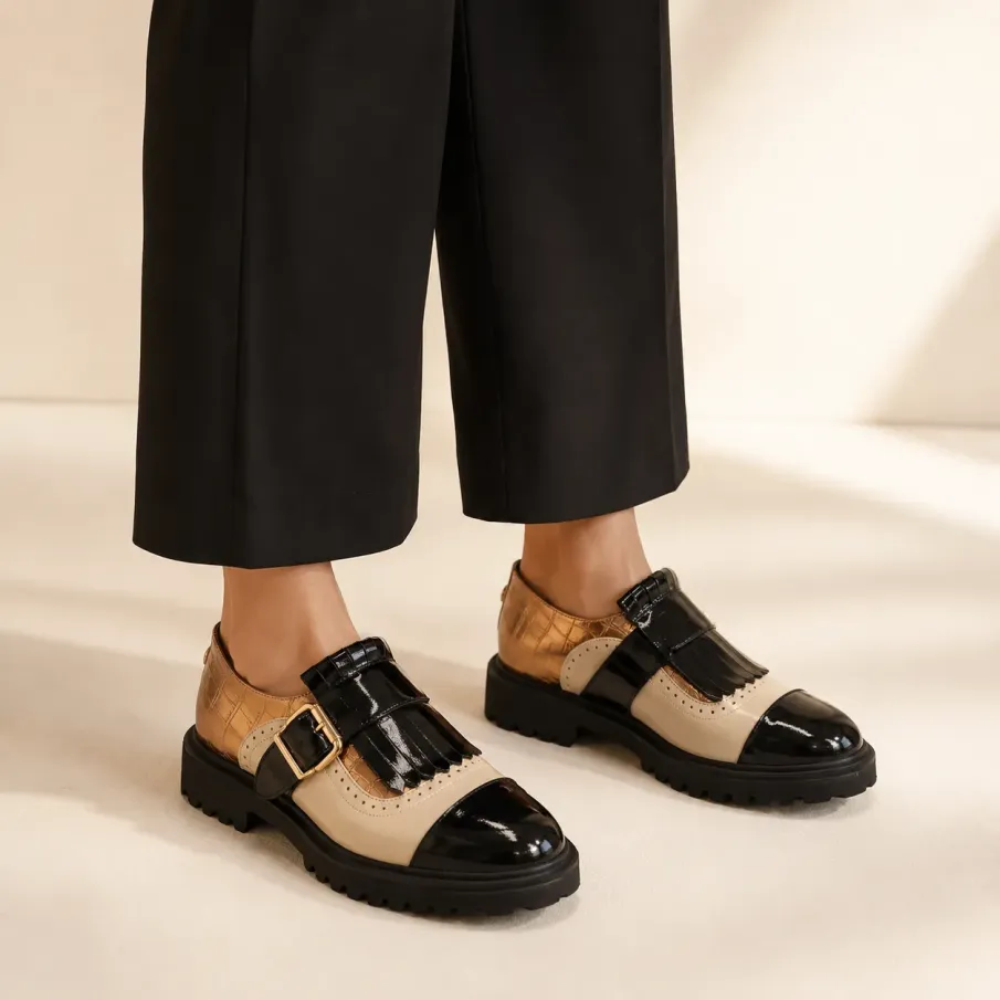 MLV Riana02 – Mocasín mujer piel con flecos y suela ultraligera